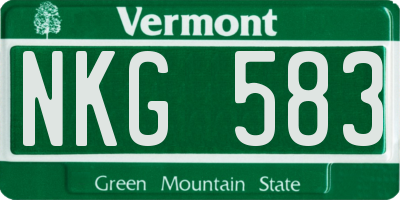 VT license plate NKG583