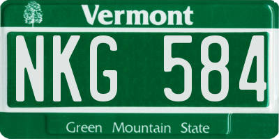 VT license plate NKG584