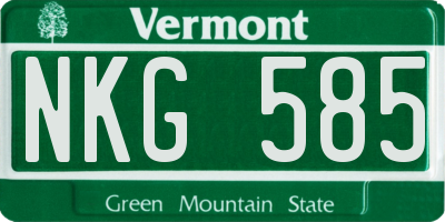 VT license plate NKG585