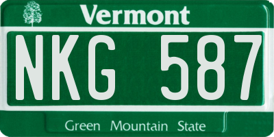 VT license plate NKG587