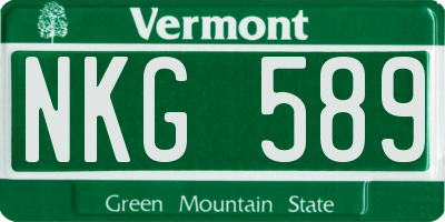 VT license plate NKG589
