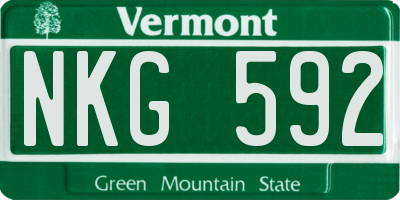 VT license plate NKG592