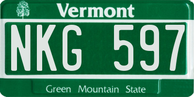 VT license plate NKG597