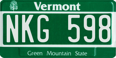 VT license plate NKG598