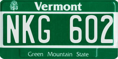 VT license plate NKG602