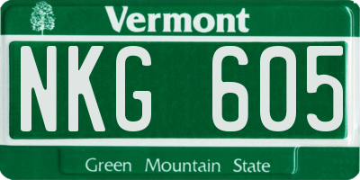 VT license plate NKG605