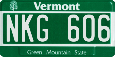 VT license plate NKG606