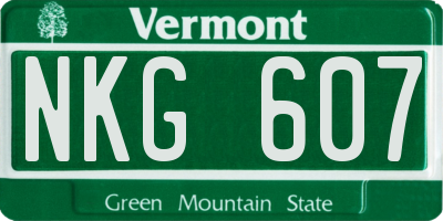 VT license plate NKG607