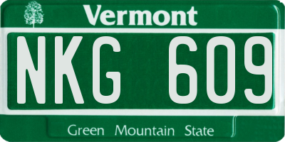 VT license plate NKG609