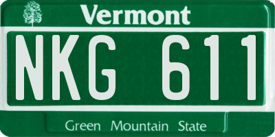 VT license plate NKG611