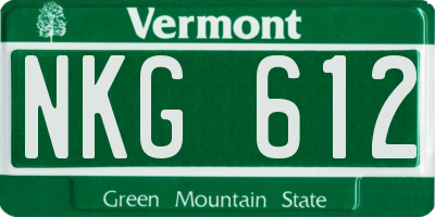 VT license plate NKG612