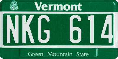 VT license plate NKG614