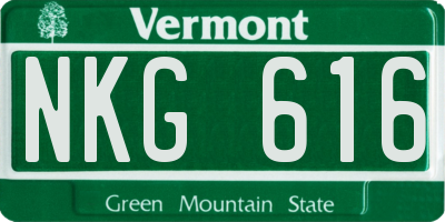 VT license plate NKG616