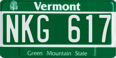 VT license plate NKG617