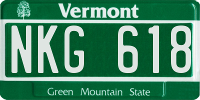 VT license plate NKG618