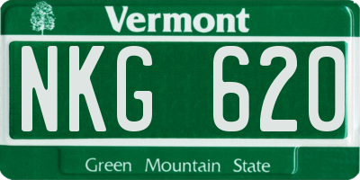 VT license plate NKG620