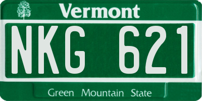 VT license plate NKG621