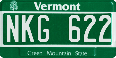 VT license plate NKG622
