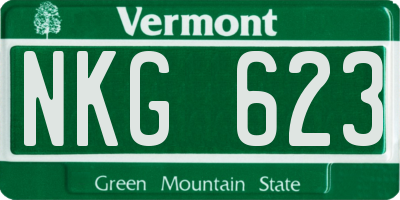 VT license plate NKG623