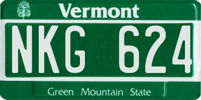 VT license plate NKG624