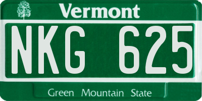 VT license plate NKG625