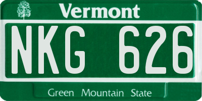 VT license plate NKG626