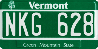 VT license plate NKG628