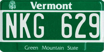 VT license plate NKG629
