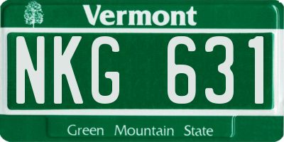 VT license plate NKG631