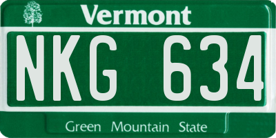 VT license plate NKG634