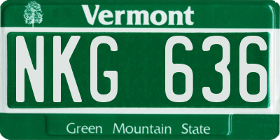 VT license plate NKG636