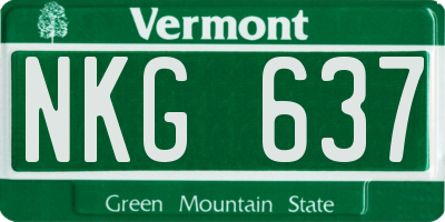 VT license plate NKG637