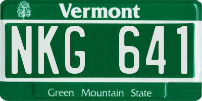 VT license plate NKG641