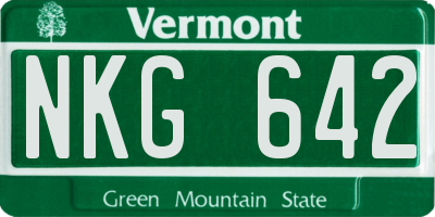 VT license plate NKG642