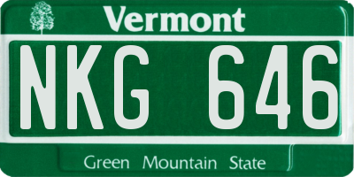 VT license plate NKG646
