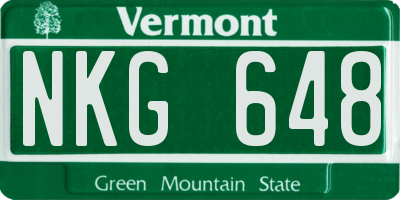VT license plate NKG648