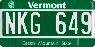 VT license plate NKG649