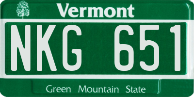 VT license plate NKG651