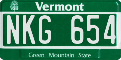 VT license plate NKG654