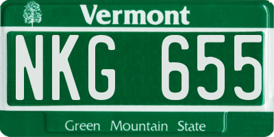 VT license plate NKG655