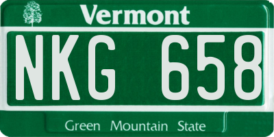 VT license plate NKG658