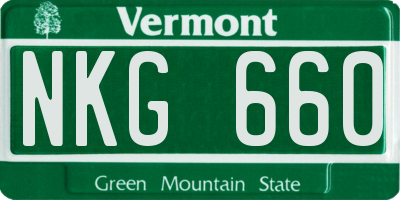 VT license plate NKG660
