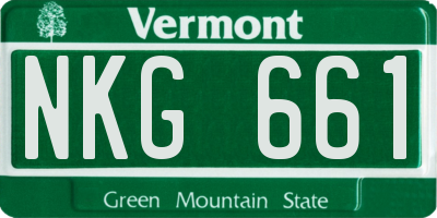 VT license plate NKG661