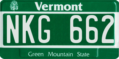 VT license plate NKG662