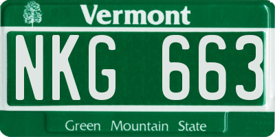 VT license plate NKG663