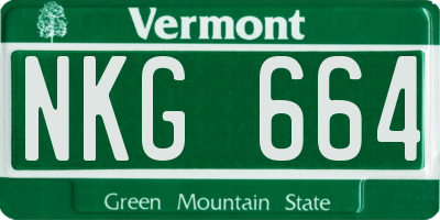 VT license plate NKG664