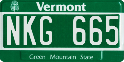 VT license plate NKG665