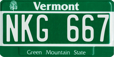 VT license plate NKG667