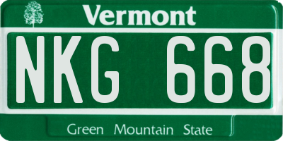 VT license plate NKG668
