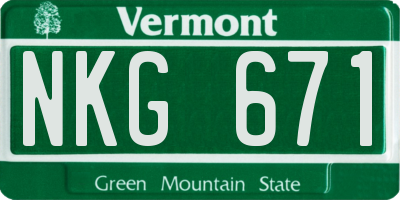 VT license plate NKG671